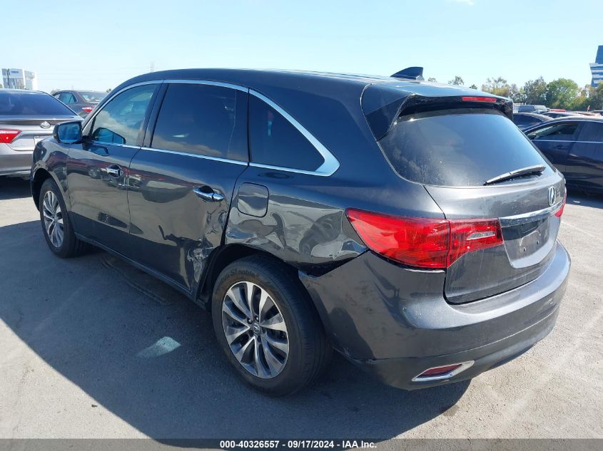 2015 Acura Mdx Technology Pkg W/Entertainment Pkg VIN: 5FRYD3H63FB004795 Lot: 40326557