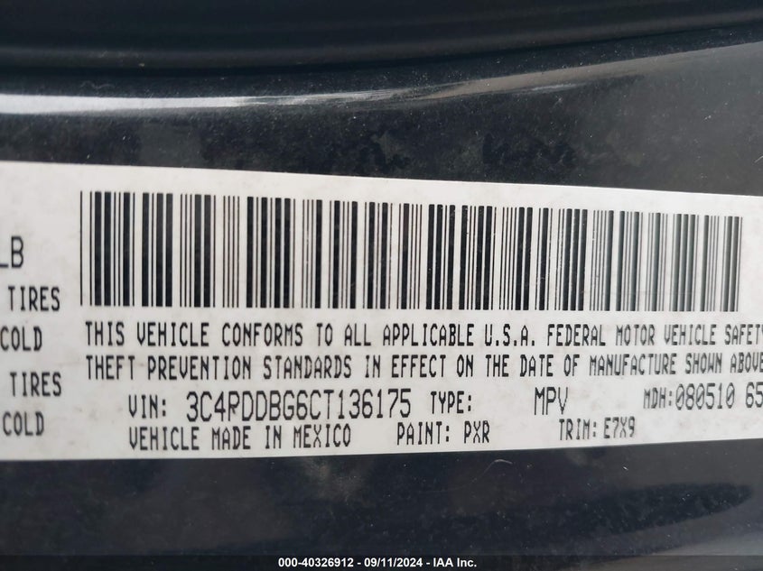 3C4PDDBG6CT136175 2012 Dodge Journey Sxt