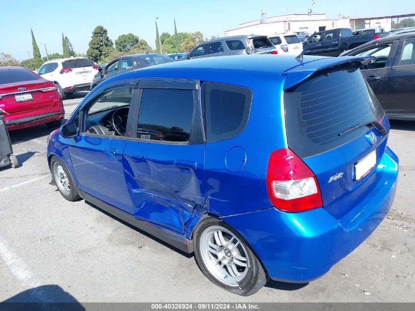 2008 Honda Fit VIN: JHMGD37458S067589 Lot: 40326924