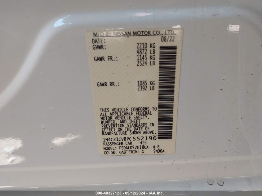 2023 NISSAN LEAF SV PLUS 60 KWH - 1N4CZ1CV8PC552196