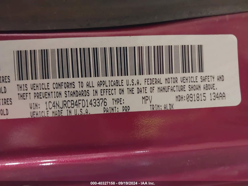 2015 JEEP PATRIOT LIMITED - 1C4NJRCB4FD143376
