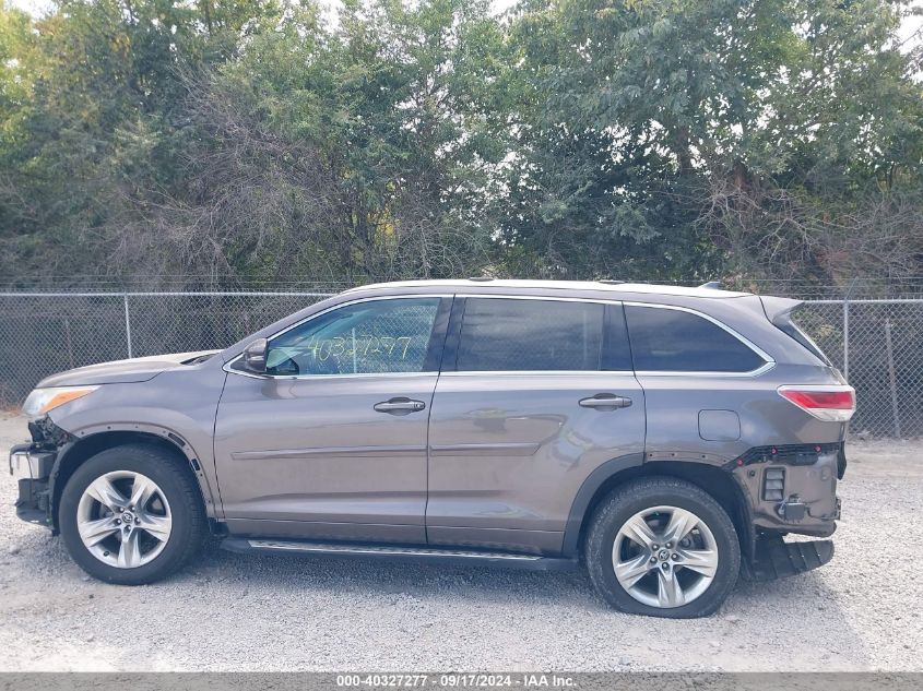 2016 Toyota Highlander Limited V6 VIN: 5TDDKRFH9GS344592 Lot: 40327277