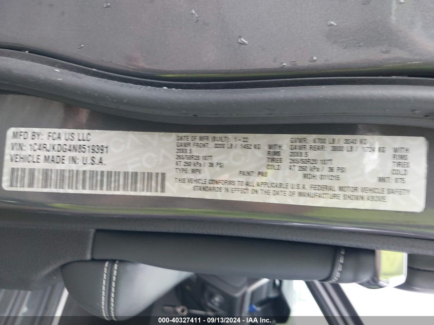 2022 JEEP GRAND CHEROKEE L OVERLAND 4X4 - 1C4RJKDG4N8519391