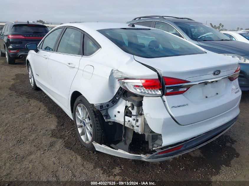 2017 Ford Fusion Hybrid Se VIN: 3FA6P0LU5HR258407 Lot: 40327525