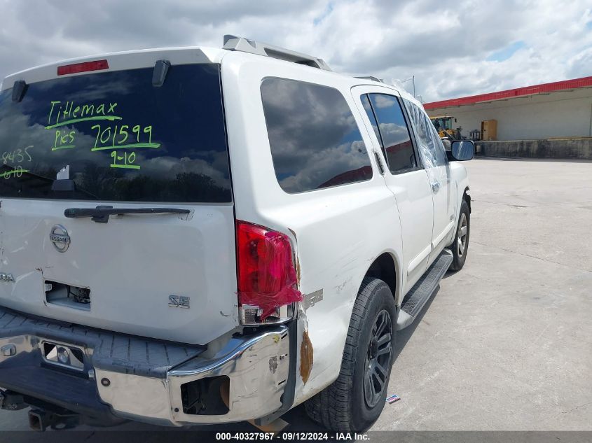 2006 Nissan Armada Se VIN: 5N1AA08B96N701599 Lot: 40327967