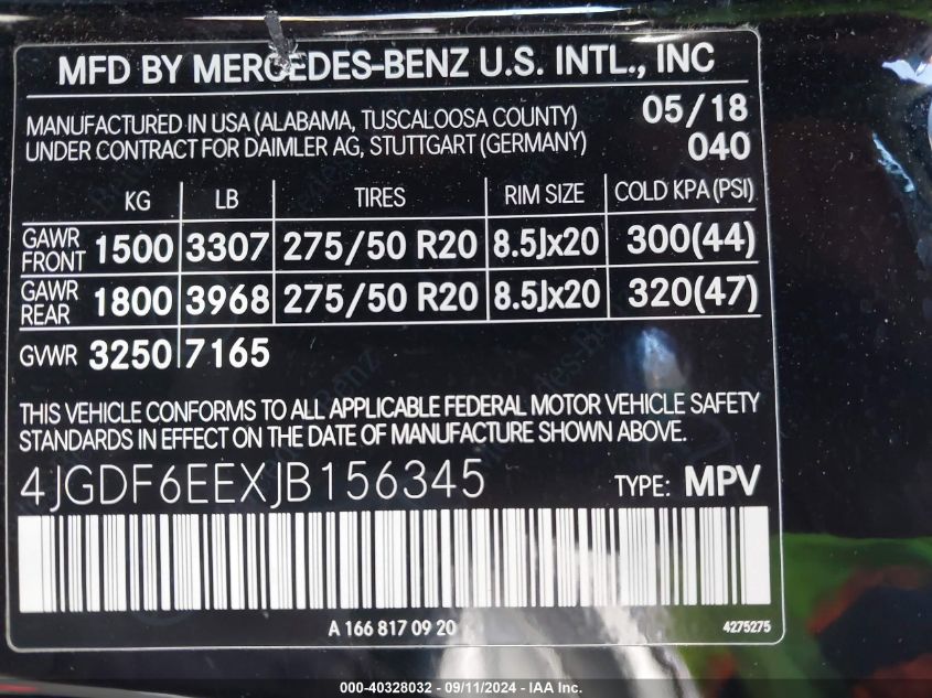 4JGDF6EEXJB156345 2018 Mercedes-Benz Gls 450 4Matic