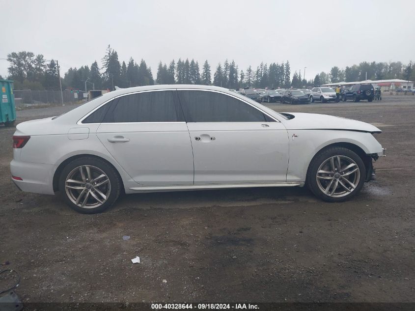 2018 Audi A4 2.0T Premium/2.0T Tech Premium VIN: WAUENAF40JA067116 Lot: 40328644