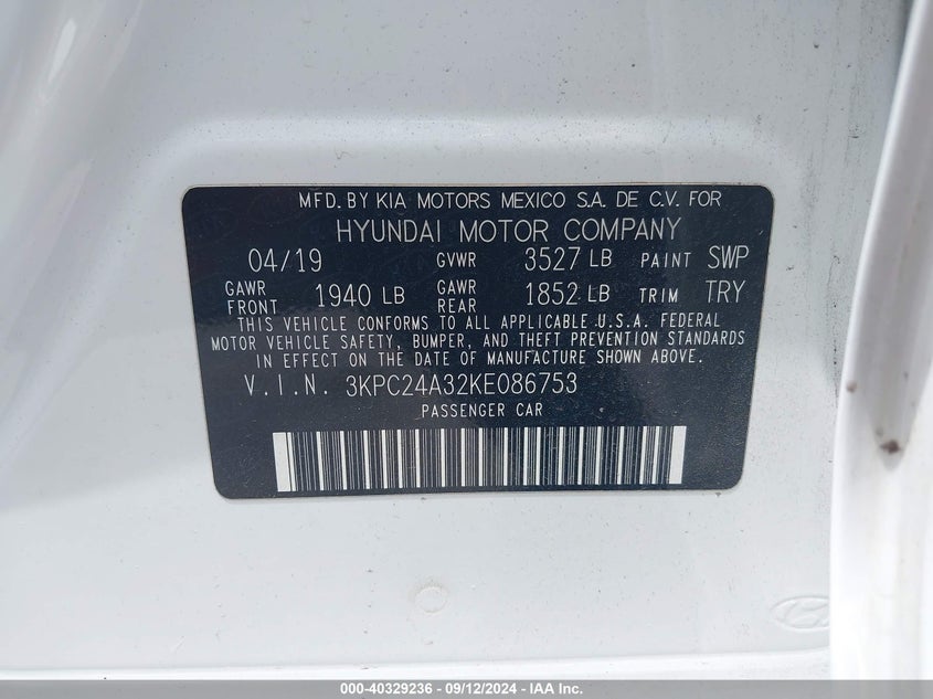 2019 HYUNDAI ACCENT SE - 3KPC24A32KE086753