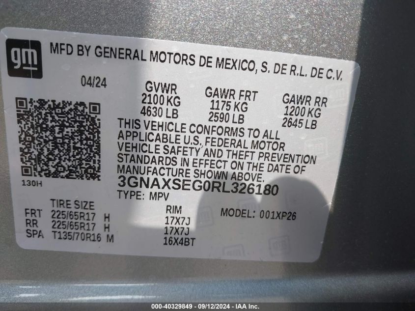 2024 CHEVROLET EQUINOX AWD LS - 3GNAXSEG0RL326180