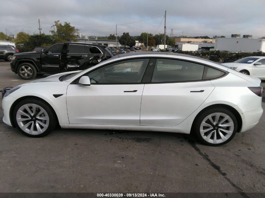 2022 Tesla Model 3 VIN: 5YJ3E1EA2NF286884 Lot: 40330039