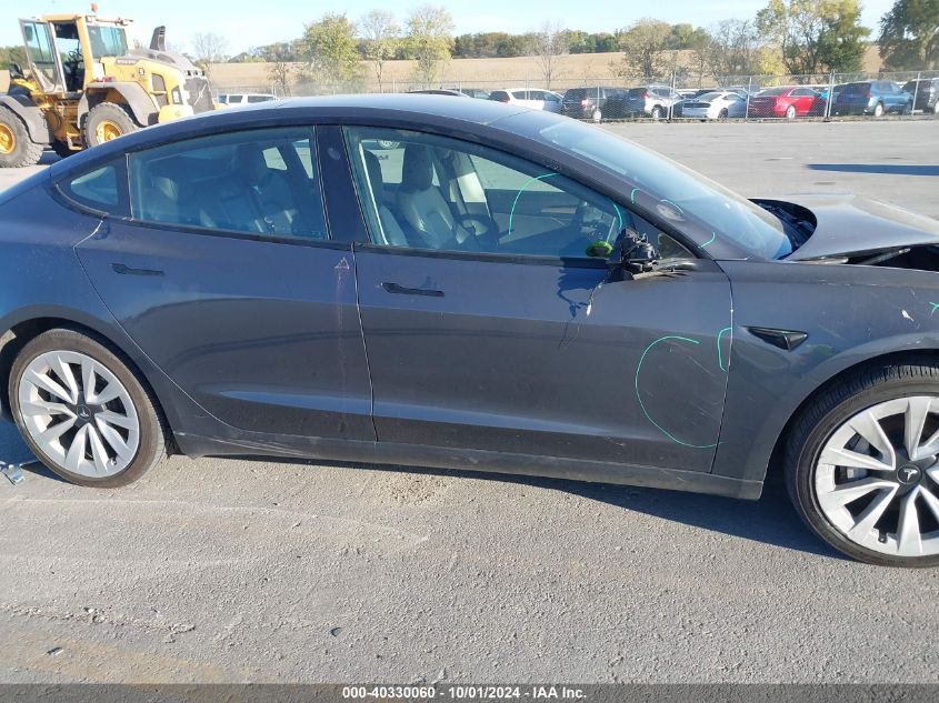 2022 Tesla Model 3 Long Range Dual Motor All-Wheel Drive VIN: 5YJ3E1EB2NF191573 Lot: 40330060