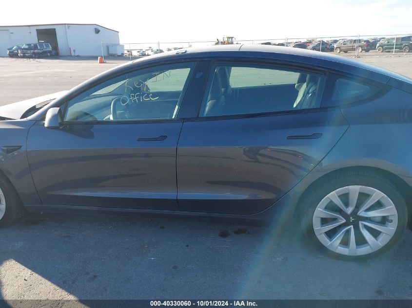 2022 Tesla Model 3 Long Range Dual Motor All-Wheel Drive VIN: 5YJ3E1EB2NF191573 Lot: 40330060