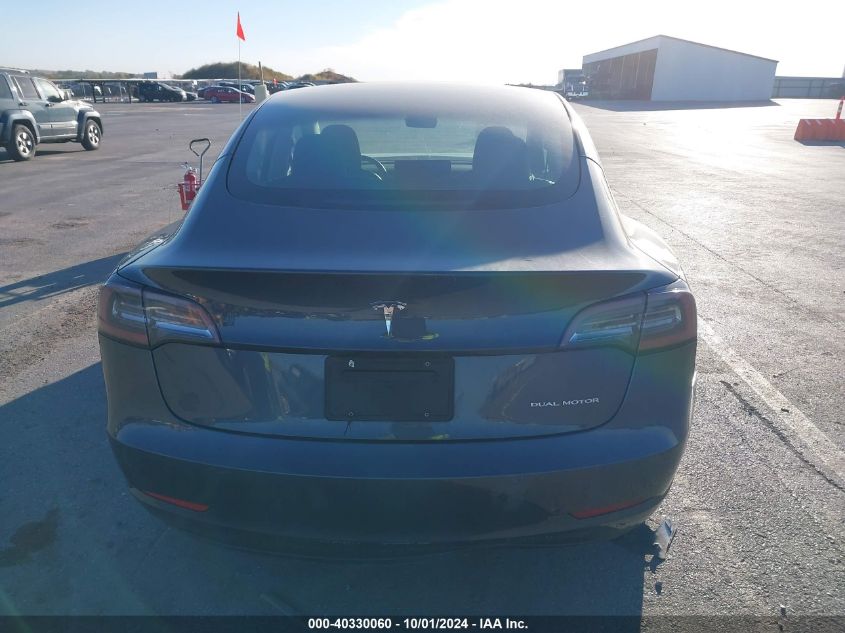 2022 Tesla Model 3 Long Range Dual Motor All-Wheel Drive VIN: 5YJ3E1EB2NF191573 Lot: 40330060