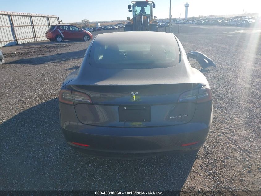 2022 Tesla Model 3 Long Range Dual Motor All-Wheel Drive VIN: 5YJ3E1EB2NF191573 Lot: 40330060