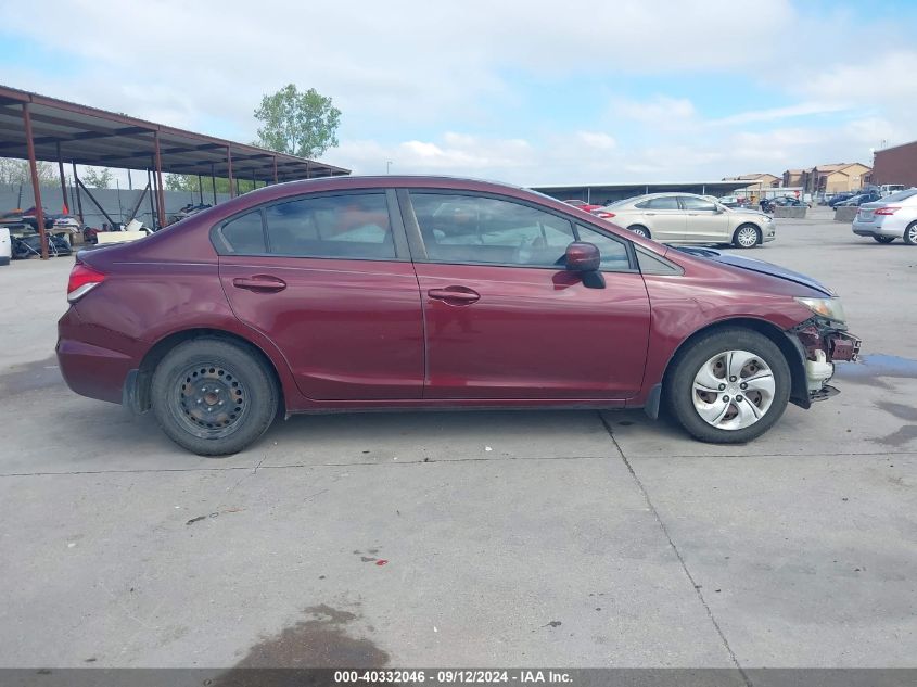 2014 Honda Civic Lx VIN: 2HGFB2F5XEH509214 Lot: 40332046