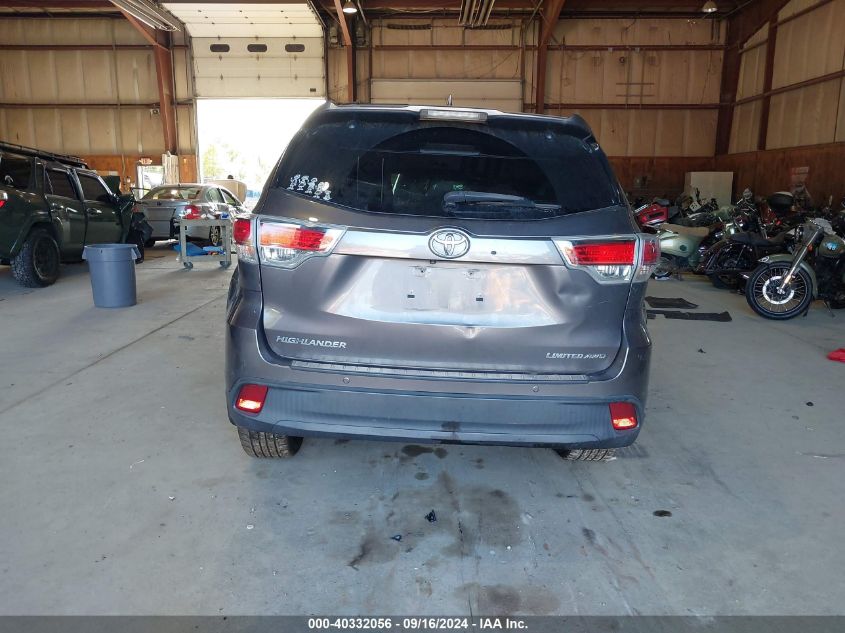 2014 Toyota Highlander Limited V6 VIN: 5TDDKRFH3ES054409 Lot: 40332056