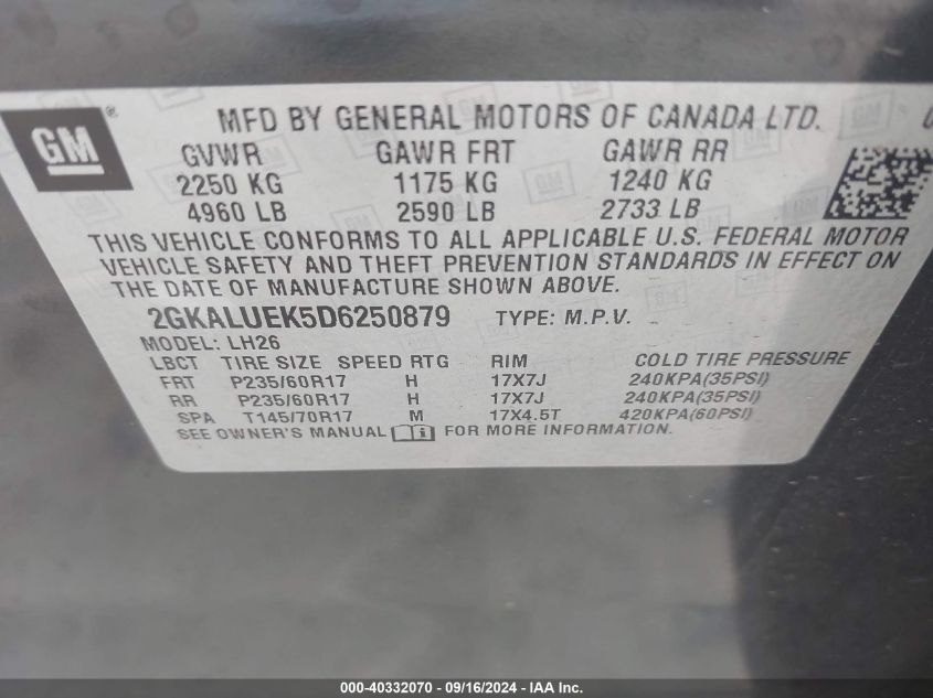 2GKALUEK5D6250879 2013 GMC Terrain Slt-1