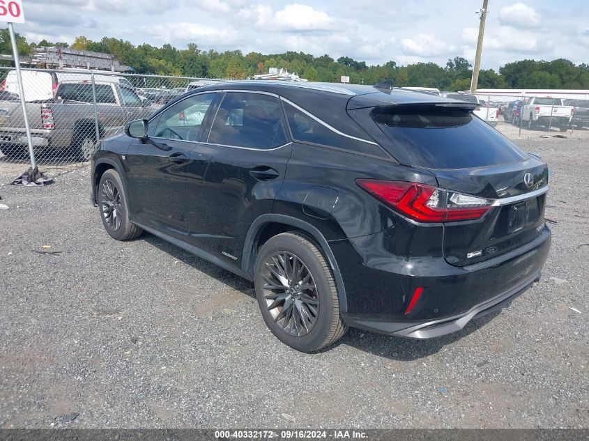 2018 Lexus Rx 450H F Sport VIN: 2T2BGMCAXJC026236 Lot: 40332172