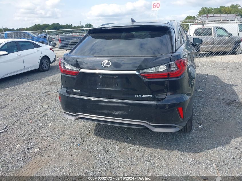 2018 Lexus Rx 450H F Sport VIN: 2T2BGMCAXJC026236 Lot: 40332172