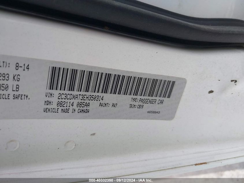 2014 DODGE CHARGER POLICE - 2C3CDXAT3EH350314