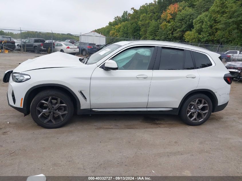 2022 BMW X3 xDrive30I VIN: 5UX53DP03N9N29261 Lot: 40332727