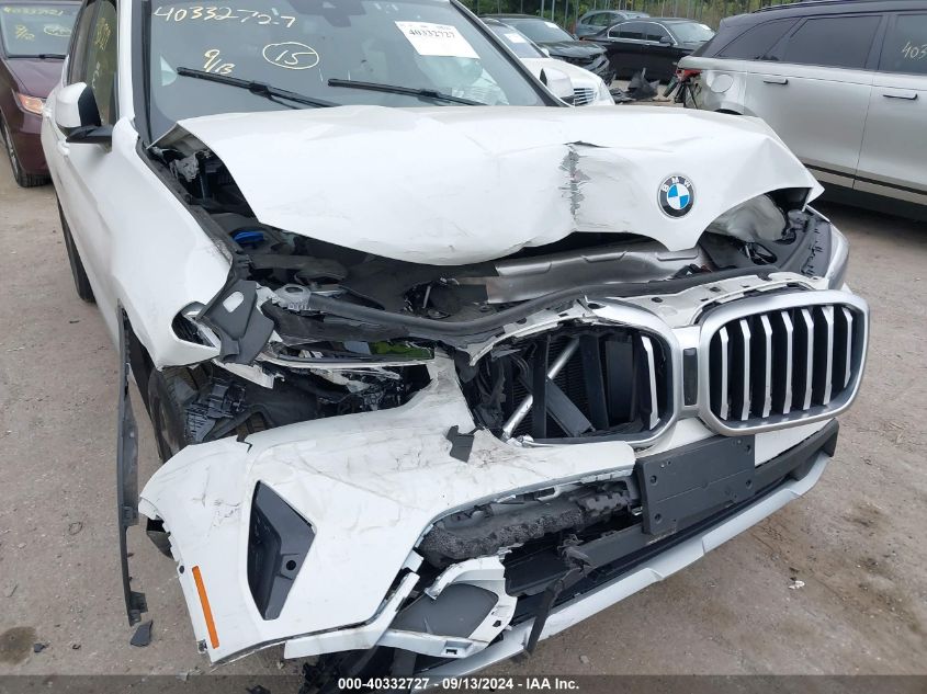 2022 BMW X3 xDrive30I VIN: 5UX53DP03N9N29261 Lot: 40332727