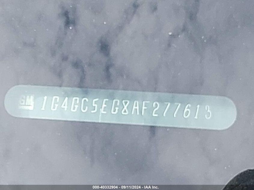 2010 Buick Lacrosse Cxl VIN: 1G4GC5EG8AF277613 Lot: 40332904