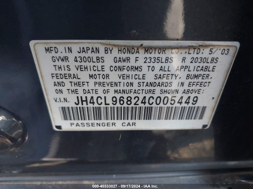 JH4CL96824C005449 2004 Acura Tsx