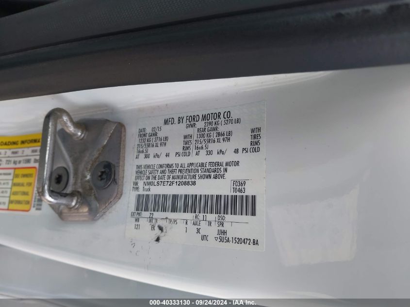 NM0LS7E72F1208838 2015 Ford Transit Connect Xl