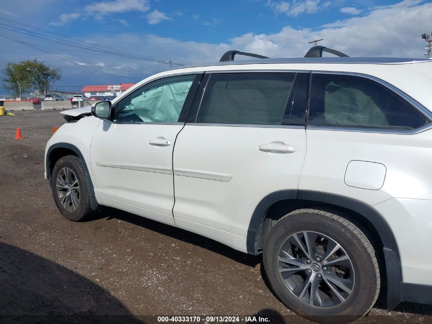 2016 Toyota Highlander Xle V6 VIN: 5TDJKRFH2GS343819 Lot: 40333170