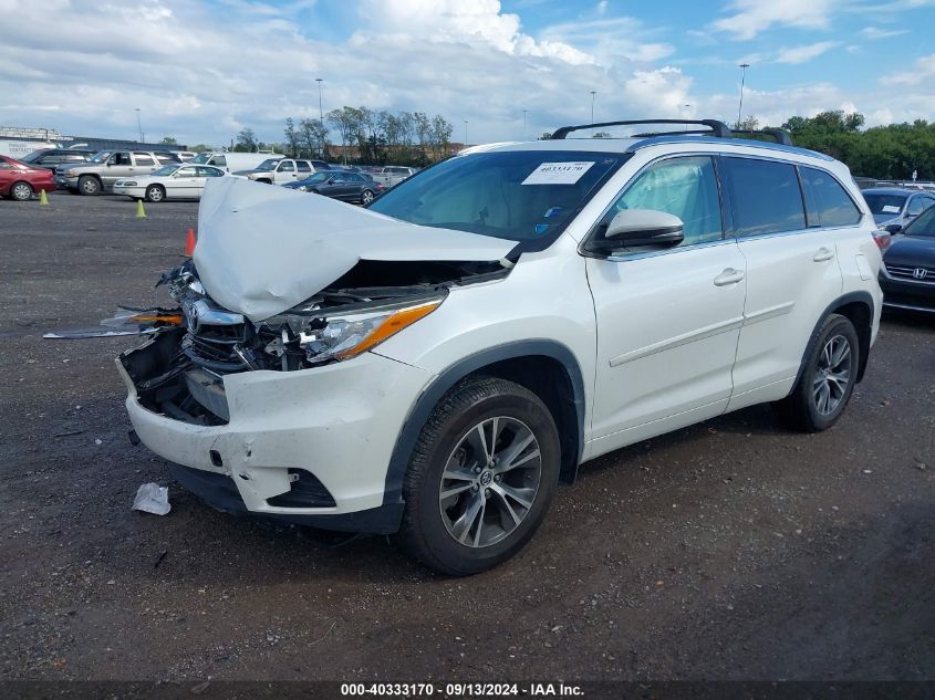 2016 Toyota Highlander Xle V6 VIN: 5TDJKRFH2GS343819 Lot: 40333170