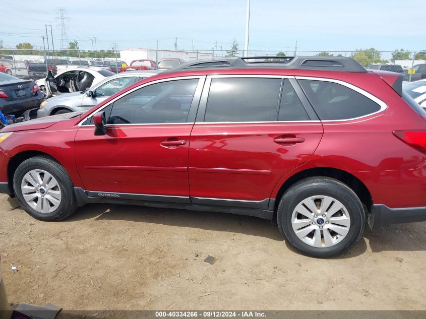 2015 Subaru Outback 2.5I Premium VIN: 4S4BSBEC6F3261511 Lot: 40334266