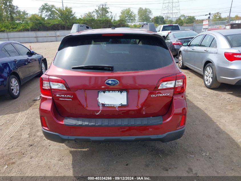 2015 Subaru Outback 2.5I Premium VIN: 4S4BSBEC6F3261511 Lot: 40334266