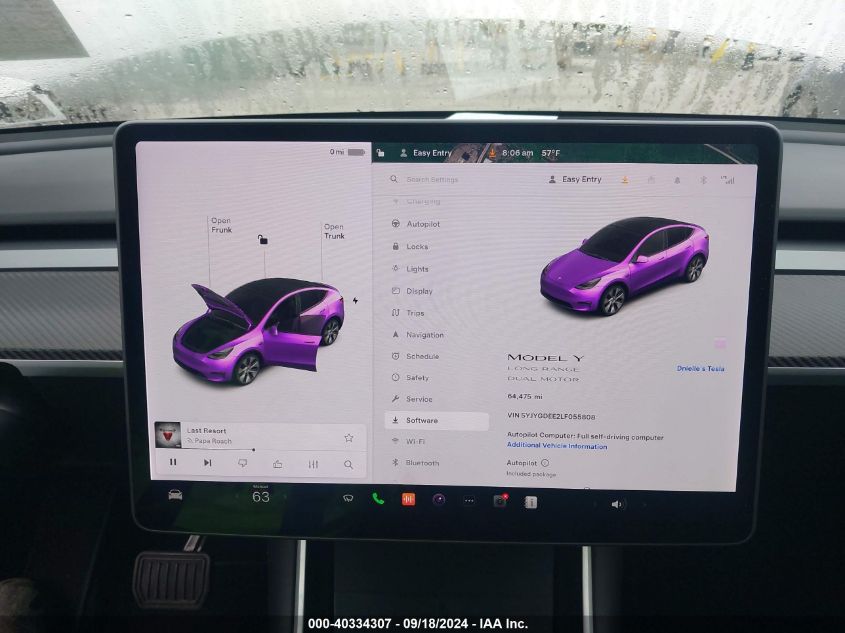 2020 Tesla Model Y Long Range Dual Motor All-Wheel Drive VIN: 5YJYGDEE2LF055808 Lot: 40334307