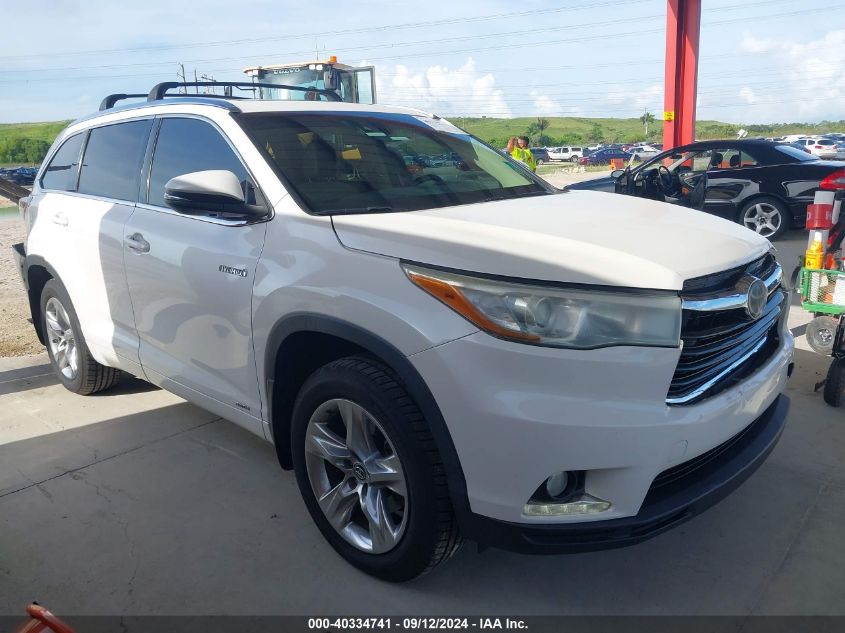 2016 Toyota Highlander Hybrid Ltd Platinum VIN: 5TDDCRFH2GS013799 Lot: 40334741