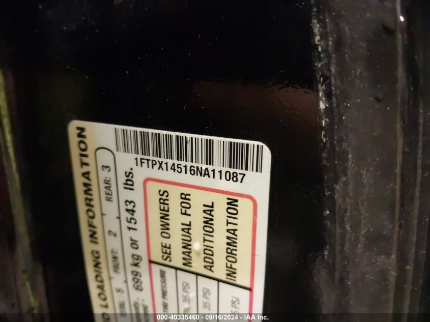 1FTPX14516NA11087 2006 Ford F-150 Fx4/Lariat/Xl/Xlt