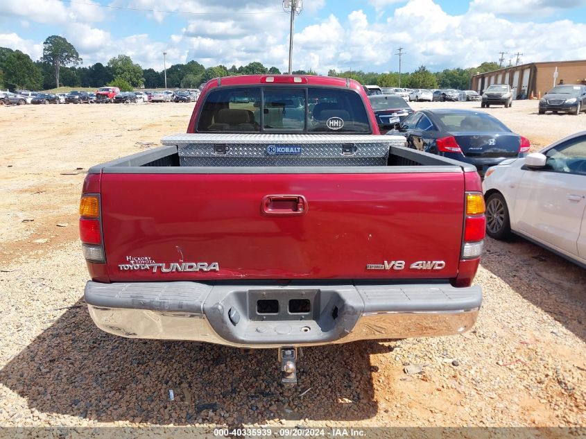 2002 Toyota Tundra Ltd V8 VIN: 5TBBT48182S223657 Lot: 40335939