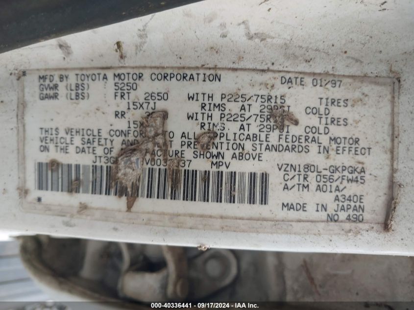 JT3GN86R0V0033337 1997 Toyota 4Runner Sr5 V6