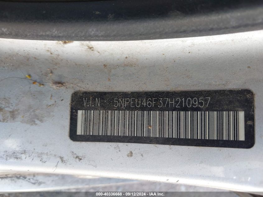 2007 HYUNDAI SONATA VIN: 5NPEU46F37H210957