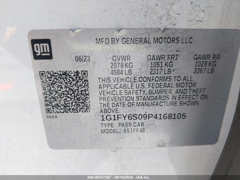 1G1FY6S09P4168105 2023 Chevrolet Bolt Euv Fwd Lt