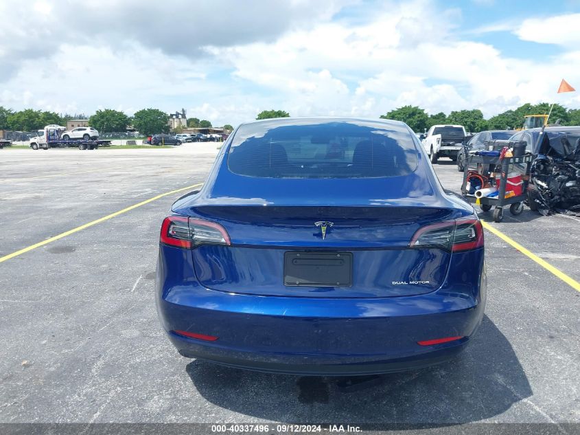 2022 Tesla Model 3 Long Range Dual Motor All-Wheel Drive VIN: 5YJ3E1EB4NF267097 Lot: 40337496