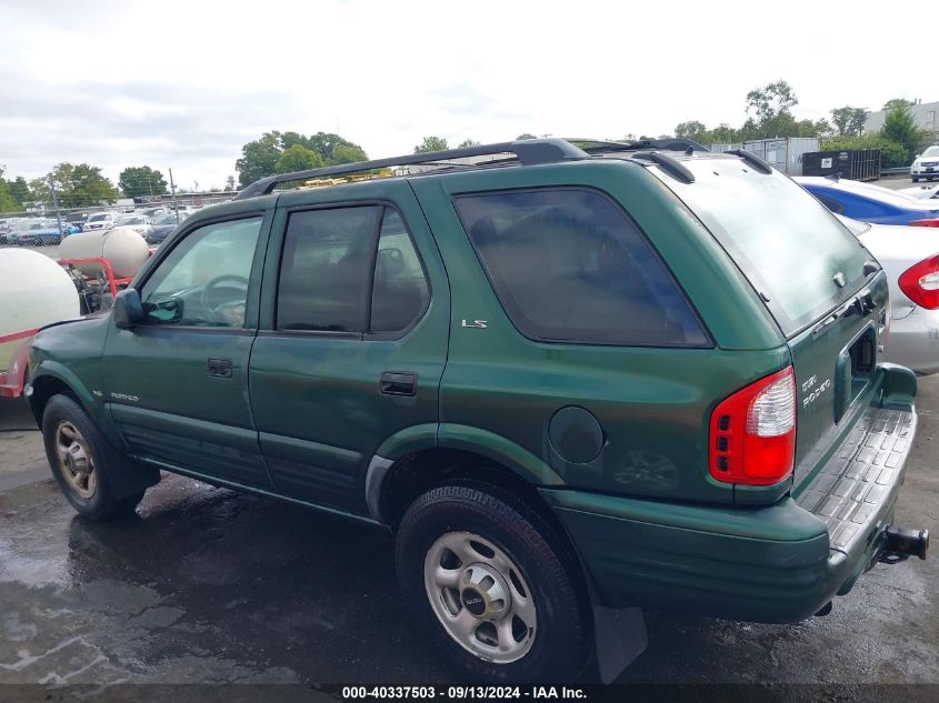 2001 Isuzu Rodeo Ls 3.2L V6/Lse 3.2L V6/S 3.2L V6 VIN: 4S2CK58W014361322 Lot: 40337503