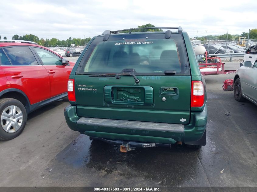 4S2CK58W014361322 2001 Isuzu Rodeo Ls 3.2L V6/Lse 3.2L V6/S 3.2L V6