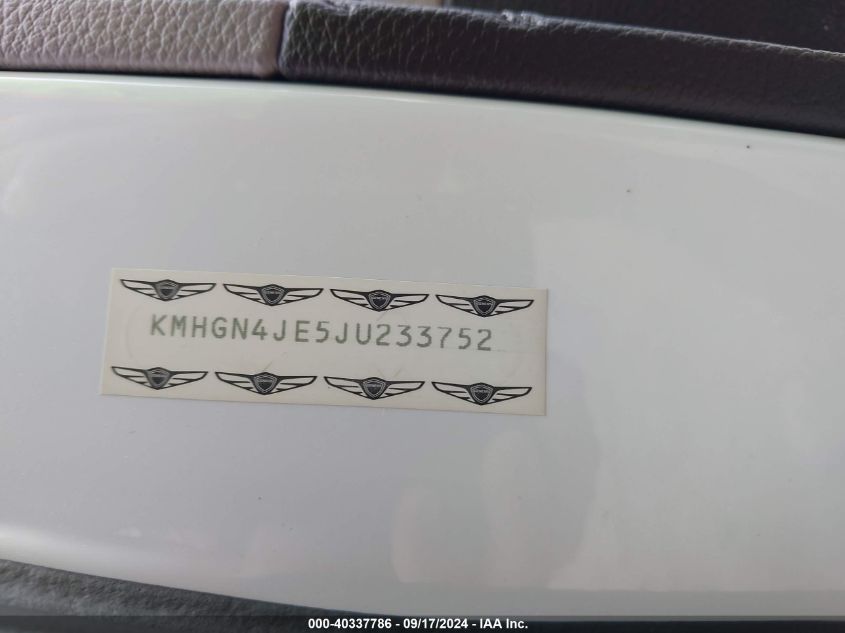 KMHGN4JE5JU233752 2018 Genesis G80 3.8