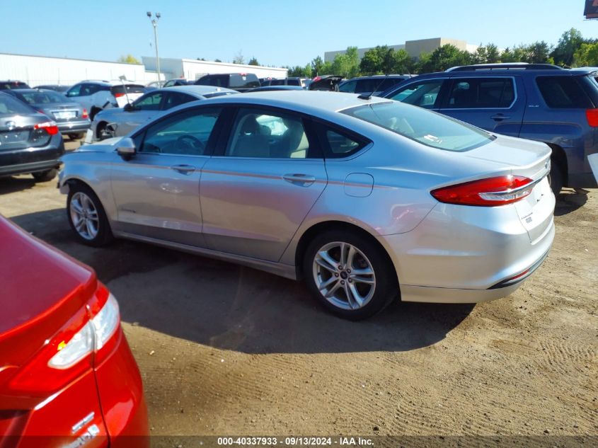 2018 Ford Fusion Hybrid Se VIN: 3FA6P0LU0JR221836 Lot: 40337933