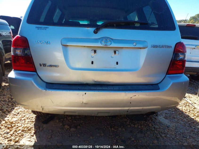 2006 Toyota Highlander V6 VIN: JTEEP21AX60143000 Lot: 40338128