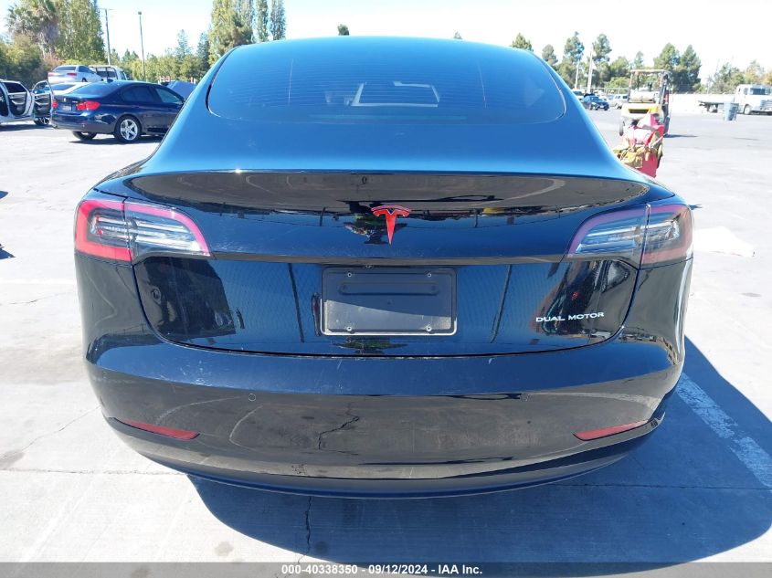 2021 Tesla Model 3 Long Range Dual Motor All-Wheel Drive VIN: 5YJ3E1EB4MF002954 Lot: 40338350