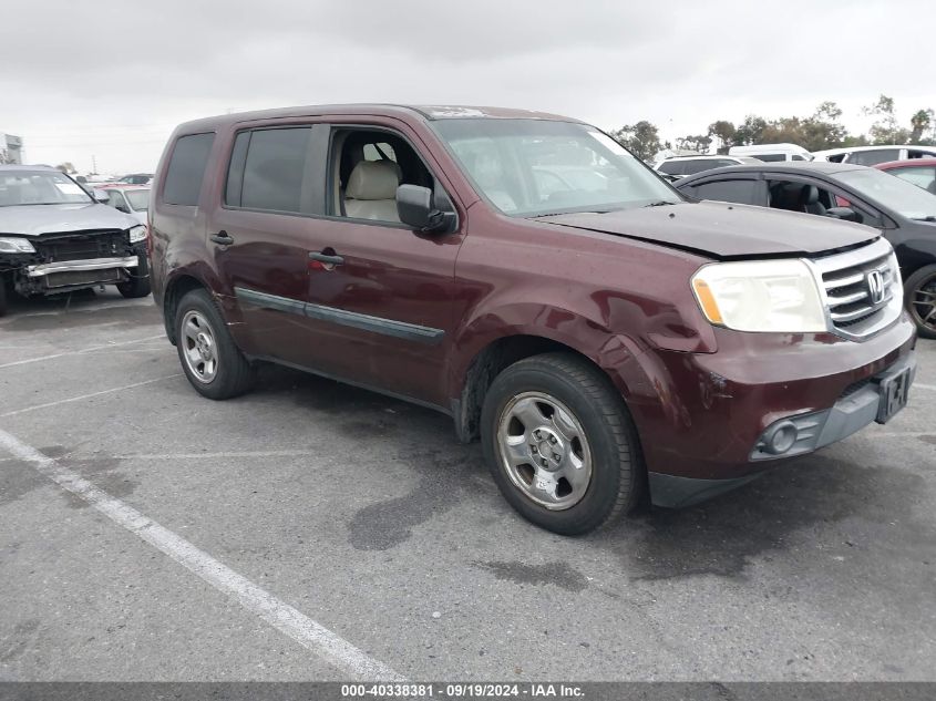 5FNYF3H23DB018668 2013 Honda Pilot Lx