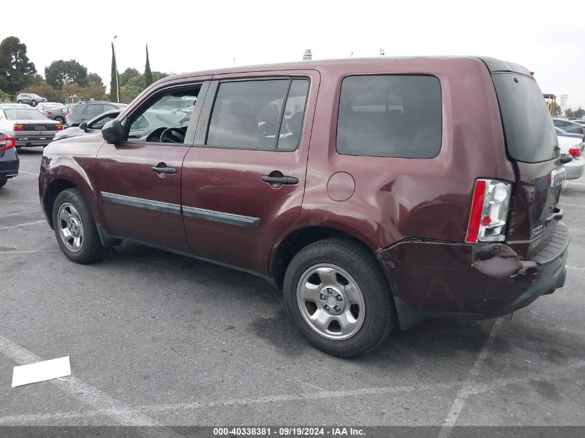 5FNYF3H23DB018668 2013 Honda Pilot Lx