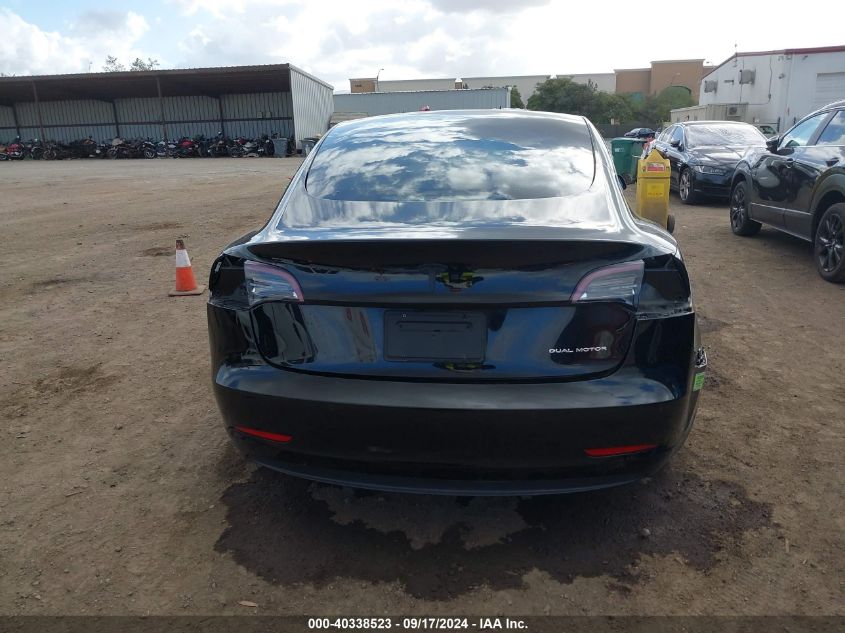 2022 Tesla Model 3 Long Range Dual Motor All-Wheel Drive VIN: 5YJ3E1EB6NF138939 Lot: 40338523